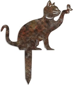 Decoratiune gradina CAT A-03, maro, metal, 31x22 cm