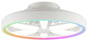Ventilator LED RGBW de tavan cu lumină Brilliant GAIANO LED/48W/230V alb + telecomandă