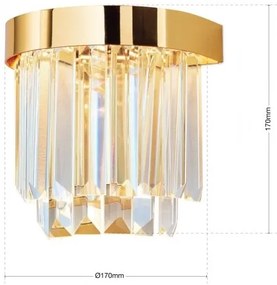 Aplica LED design LUX PRISM, 24K gold plated