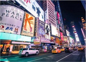 Tablou pe sticlă - New York Theather District (70x50 cm)
