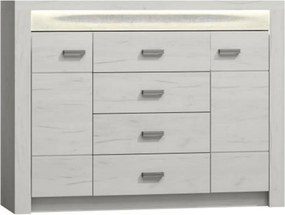 Comoda INFINITY 07, frasin alb, PAL melaminat, 137x42x104 cm