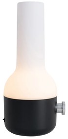 Set de 2 lămpi de masă pentru exterior negru cu alb inclusiv LED reîncărcabil - Haard