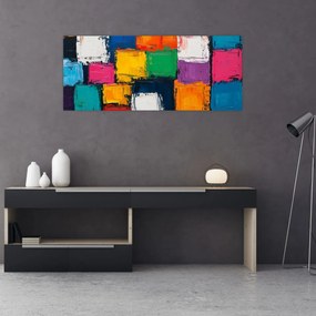 Tablou - Pictură cu pătrate colorate (120x50 cm)
