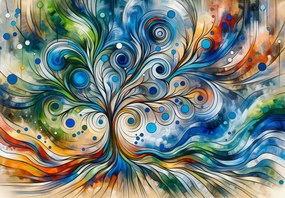 Fototapet - Copac energic colorat (147x102 cm)