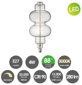 LED bec vintage Edison E27/4W/230V 2200K CRI 90, reglabil