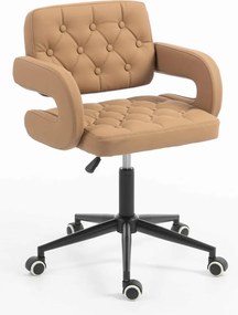 HR8403K Scaun Caramel Piele Ecologica Premium Soft cu Bază Neagră