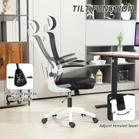 Vinsetto Scaun de Birou Ergonomic cu Tetieră Detașabilă Negru | Aosom Romania