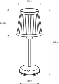 Markslöjd 109126 - Lampă de masă LED reîncărcabilă, reglabilă, ANNO 1xE14/2W/2000 mAh, alb/alamă