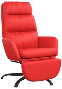 3097547 vidaXL Scaun de relaxare cu taburet, roșu, piele ecologică