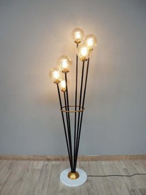 Lampadar din metal si sticla, cu baza din marmura, Artifice