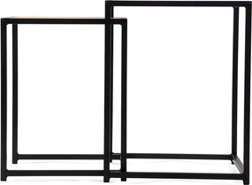 Măsuțe auxiliare 2 buc. cu aspect de lemn de stejar 38x38 cm Noah – Bonami Essentials