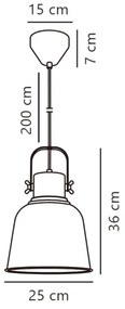 Lustră pe cablu Nordlux ADRIAN 1xE27/40W/230V d. 25 cm antracit