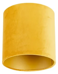 Abajur din catifea galben 20/20/20 cu interior auriu
