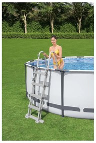 Piscină supraterană Bestway Steel Pro MAX, gri, diam. 396 cm, în. 122 cm