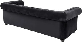 Canapea clasica stil englezesc Chesterfield 3 locuri, catifea neagra