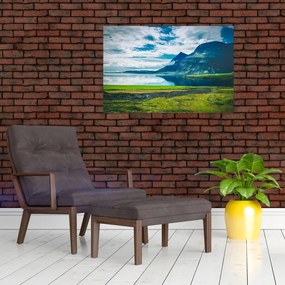 Tablou cu lac și munți (90x60 cm)