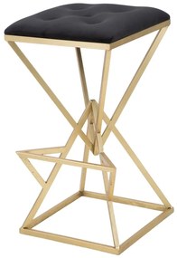 Scaun de bar negru/auriu tapițat (înălțime șezut 75 cm) Piramid – Mauro Ferretti