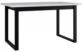 Masă sufragerie extensibilă Elarna 80 x 140 180 III (Alb + Negru) (pentru 4-8 persoane). 1105371