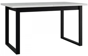 Masă sufragerie extensibilă Elarna 80 x 140 180 III (Alb + Negru) (pentru 4-8 persoane). 1105371
