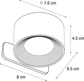 Lampă modernă de perete și plafon neagră cu LED reîncărcabil inclus - Bright