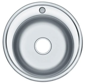 Chiuvetă rotundă Teur din oțel inoxidabil cu o singură cuvă