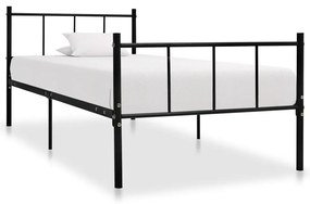 vidaXL Cadru de pat, negru, 90 x 200 cm, metal