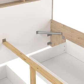 Pat matrimonial în culoare naturală cu aspect de lemn de stejar cu spațiu de depozitare fără somieră 160x200 cm Ikast – Tvilum