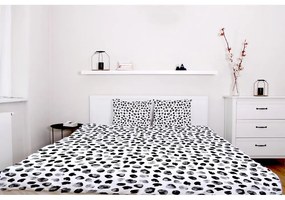 Lenjerie de pat din bumbac satinat Butter Kings Black Paws, 200 x 200 cm