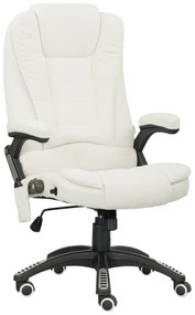 Vinsetto Scaun de birou ergonomic cu funcție de masaj, 68 x 72 x 110–120 cm, Crem | Aosom Romania