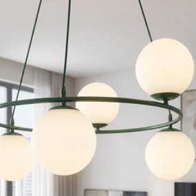 Lustră pe cablu AZURA 6xE14/10W/230V verde/albă