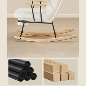 Scaun balansoar ROCKY, 97x67x100cm, crem SongmicsHome