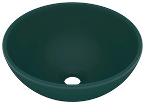Chiuveta baie lux verde inchis mat 32,5x14 cm ceramica rotund matte dark green