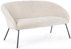 Canapea cu 2 locuri alba din catifea, 142 cm, Aiko Bizzotto