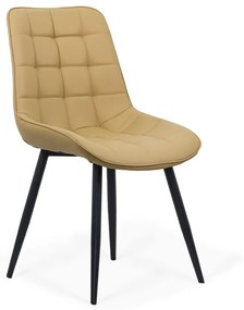 Scaun de bucatarie din piele sintetică si cadru metalic negru BUC 206P bej