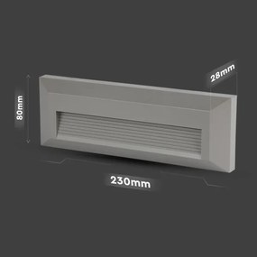 Corp de iluminat LED pentru scări LED/3W/230V 4000K IP65 gri