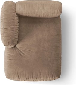 Modul pentru canapea modulară maro deschis cu tapițerie din catifea (cu colț pe partea stângă) Martina – Micadoni