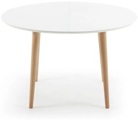 Masă dining extensibilă Kave Home Oakland, 120 x 90 cm , alb