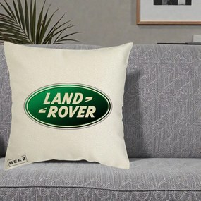 Perna Personalizata cu emblema Land Rover, 40x40 cm, Ecru, Husa Detasabila, Perna Inclusa, BEKZ®