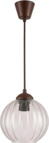 Brilagi - Lustră LED suspendată pe cablu RETRO GLASS, 1x E27/60W/230V, Ø 18 cm, maro/transparent