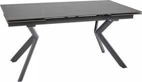 Masa extensibila NORTON, negru cu efect de marmura/negru, 160/240x90x7
