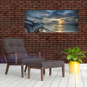 Tablou cu marea în apus de soare (120x50 cm)