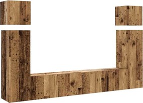 vidaXL Set dulap TV 8 piese montat pe perete lemn vechi lemn prelucrat