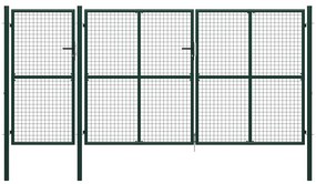 Poarta de gradina, verde, 400 x 200 cm, otel Verde, 400 x 200 cm