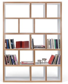 Bibliotecă albă/în culoare naturală 150x198 cm Berlin – TemaHome