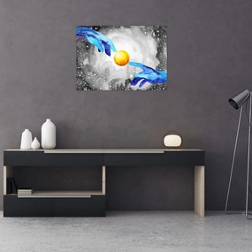 Tablou pe sticlă - Conexiune (70x50 cm)