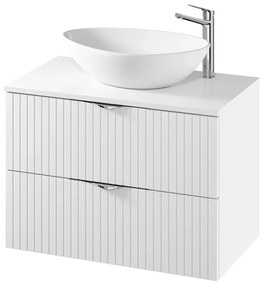 Dulap baie suspendat 80 pentru lavoar, alb mat, MDF, Cersanit Tirso 800x450 mm, Alb mat
