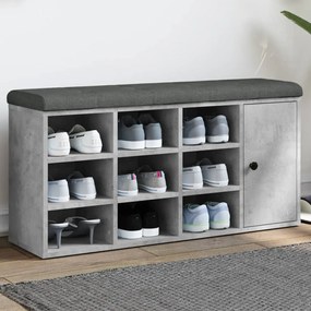 vidaXL Bancă de pantofi, gri beton, 102x32x50 cm, lemn prelucrat