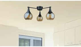 Lustră aplicată STAR 3xE27/60W/230V negru/bej fumuriu