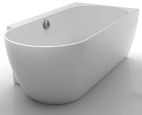 Cada freestanding Kreiner Ceylon 166x80 cm finisaj alb dreapta lipita de perete BTW