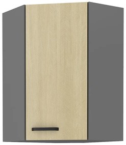 Dulap inferior de bucătărie de colț Scarmi 58x58 GN-90 1F (Antracit + Herringbone scandi). 1049759